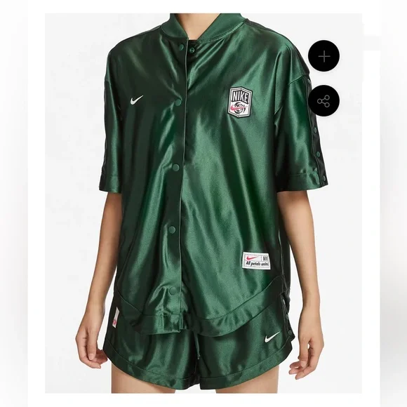 NIKE AS W NSW SHOOTING SHIRT GCEL FIR 23FA-I SIZE SMALL - Picture 1 of 11